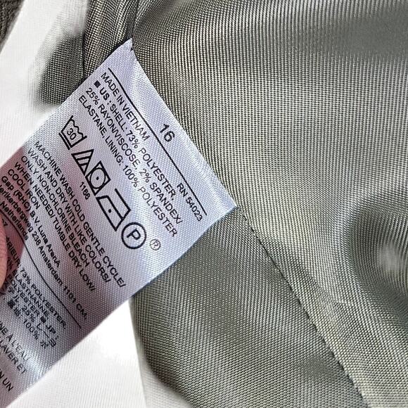 NEW Banana Republic 16 Cutaway Suit Blazer Olive Green Blazer Career 1 Button - Picture 4 of 5